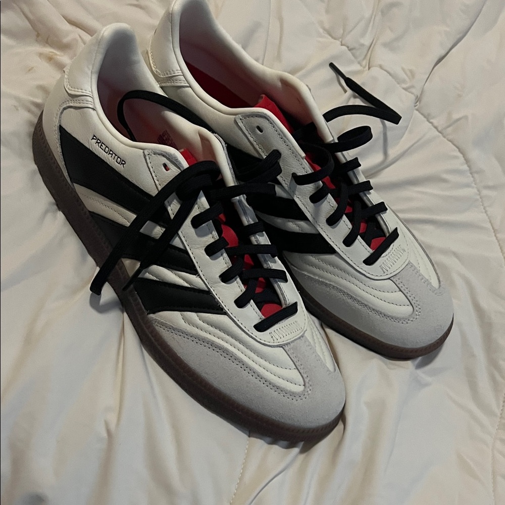 adidas Black and White freestyle predator with Red Accents